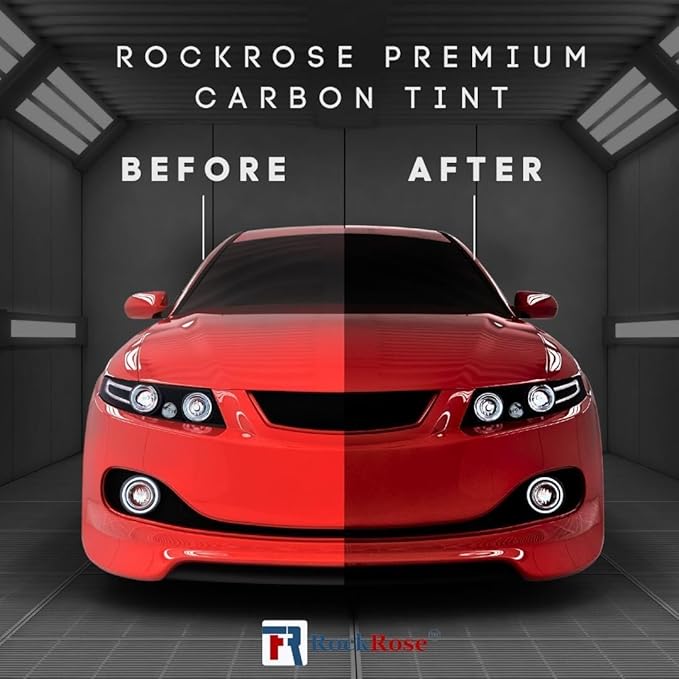 RockRose 35% Premium Carbon Car Window Tint Film 36 in x 25FT 2PLY Charcoal Privacy Film UV, Heat Blocking Tint for Car or Home Adhesive Film Easy Shrink, Plotter Friendly Pro Grade
