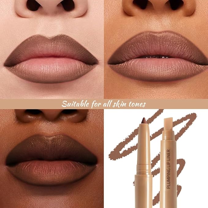 2Pcs Matte Lip Liner Pencil, Plump lip pencil liner Long-Lasting Creamy Formula, With Silicone Smudger for Define Contours & Sculpting Lip,Waterproof Non-Staining Crayon Lip Liners 07#+08#