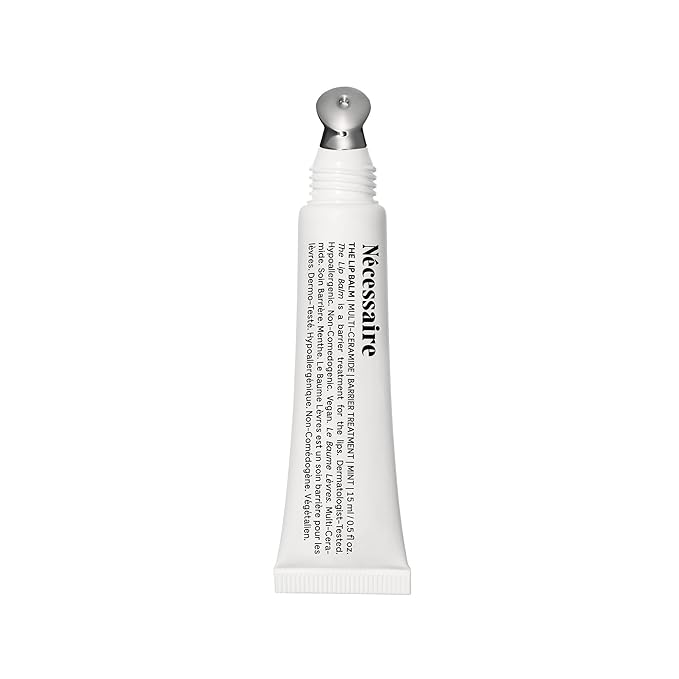 Nécessaire The Lip Balm | Hydrating Lip Balm for Women and Men, Clear, Mint, Multi-Ceramide, Treatment Balm | Instant Relief for Dry, Chapped Lips | Cooling Hypoallergenic Tip | Non-Sticky (0.5 fl oz)