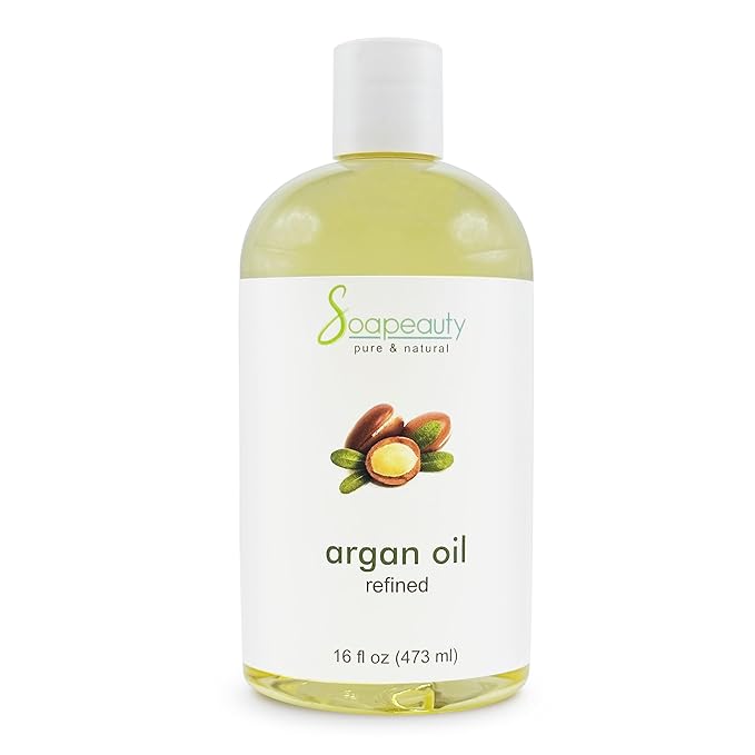 Soapeauty ARGAN OIL | 100% Natural & Pure | Cold Pressed & Deodorized | Carrier for Essential Oils, Face, Body and Skin Care, Hair Growth & Moisturizer | 16 fl oz