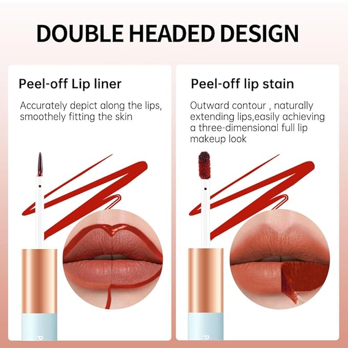 Matte Lip Liner Peel Off Lip Stain, Long Lasting Peel Off Lip Liner Stain, Peel-off Lip Gloss For All Skin Types, Transfer-proof Highly Pigmented Color Waterproof, 01#(01#, Pack of 1)