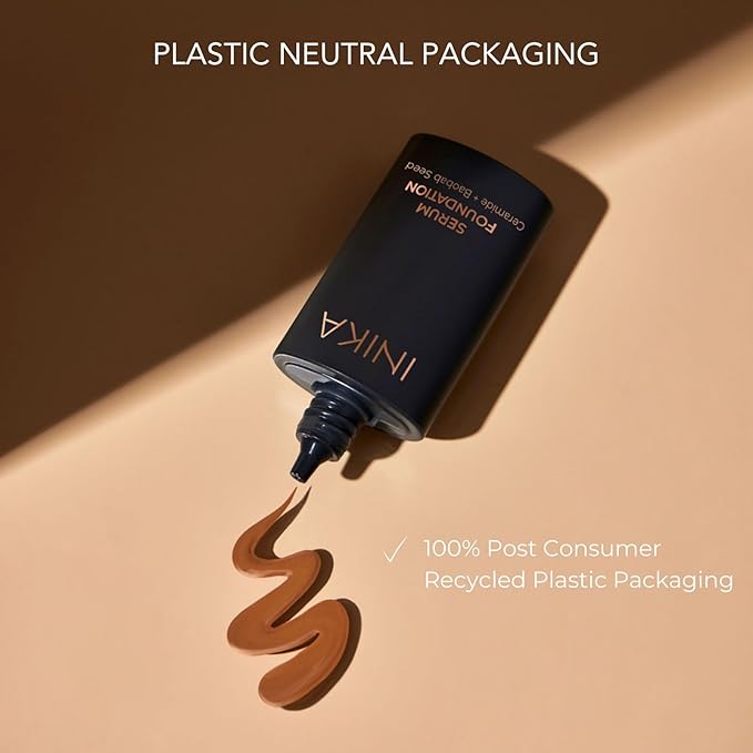 Organic Serum Foundation | Vegan, Buildable Coverage, Weightless Second Skin Feel, Transfer Proof with Skincare Ingredients in Sustainable Packaging. Brilliant 25ml