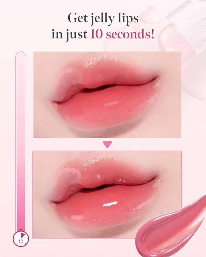 CORLAHAZE Glow Lock Jelly Tint 102 Candy 4g, Hydrating Jelly Glow Lip Stain, Glass-Like Shine Lip Gloss, Long-Lasting Color, Moisturizing Lip Enhancer, Collectible Lock-Shaped Design, Korean Makeup