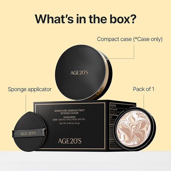 [NEW] AGE20'S Signature Essence Pact | 21N VANILLA | Vegan Korean Cushion Foundation | Pack of 1 | Cream Foundation, Dewy & Glow Finish, Natural Coverage, SPF 50+