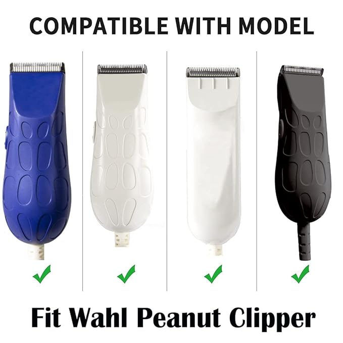 2PCS White Professional Peanut Clippers/Trimmers Snap On Replacement Blades #2068-300-Fits Compatible with Peanut Hair Clipper