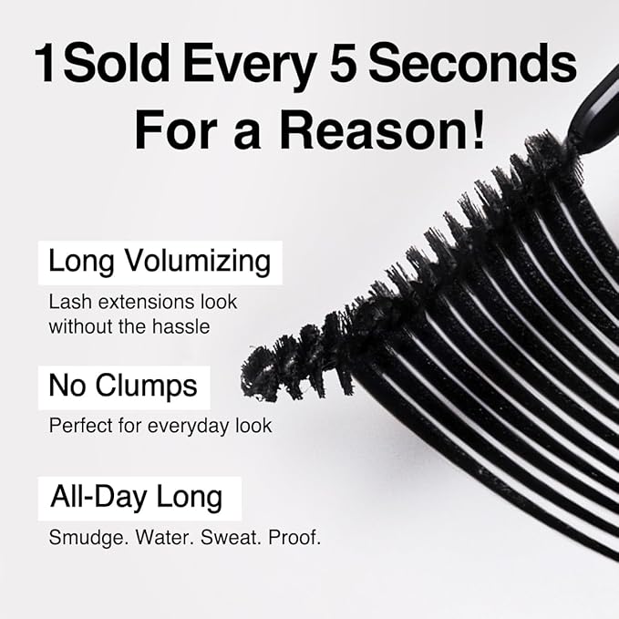 CLIO Kill Lash Superproof Mascara, Waterproof Mascara Black, Volumizing for Natural Curling Eyelash, Long-Lasting, Clump & Smudge-Free, for Sensitive Eyes, Korean Makeup Beauty (002 Volume Curling)