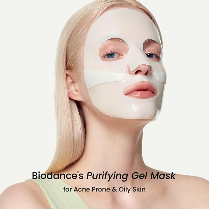 BIODANCE Refreshing Sea kelp Real Deep Mask, Overnight Hydrogel Mask, Calming, Oil & Sebum Control, Blemish Care, Korean Skincare, Stocking Stuffers for Teen Girls | 1.19oz(34g) x 4ea