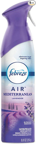 Febreze AIR, Mediterranean Lavender, 8. 8 oz Aerosol, 6/Carton