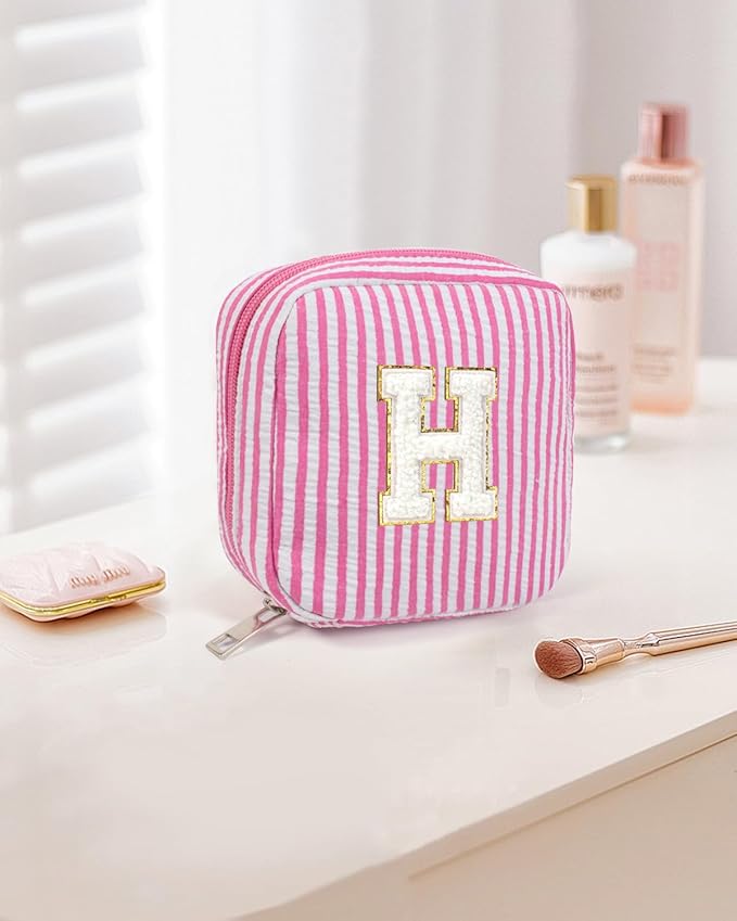 LETGO Gifts for Girls Teen Girl - Pink Preppy Makeup Bag Best Friend Birthday Gifts Teacher Gifts for Women Wedding Gifts Bridesmaid Gifts Daughter Teacher Wife Graduation Gifts for Women Her