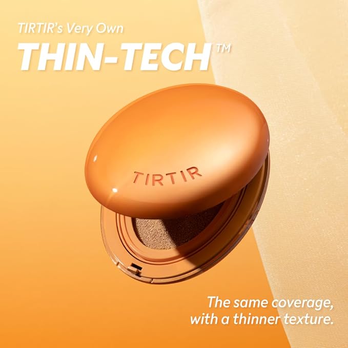 TIRTIR Mask Fit Ai Filter Cushion Foundation | AI-Like Semi-Matte Finish - Up to 72-Hour Medium to Full Coverage Korean BB Cushion Make up Beauty, #55N Espresso, 0.63 Fl Oz