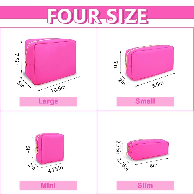 6 Pcs Waterproof Mini Makeup Bag Pouch for Purse,Small Cosmetic Travel Bag Pouch Nylon Toiletry Organizers Bag for Women Girls,Cute Mini Zipper Pouch Preppy Coin Purse for School Work Camping Travel