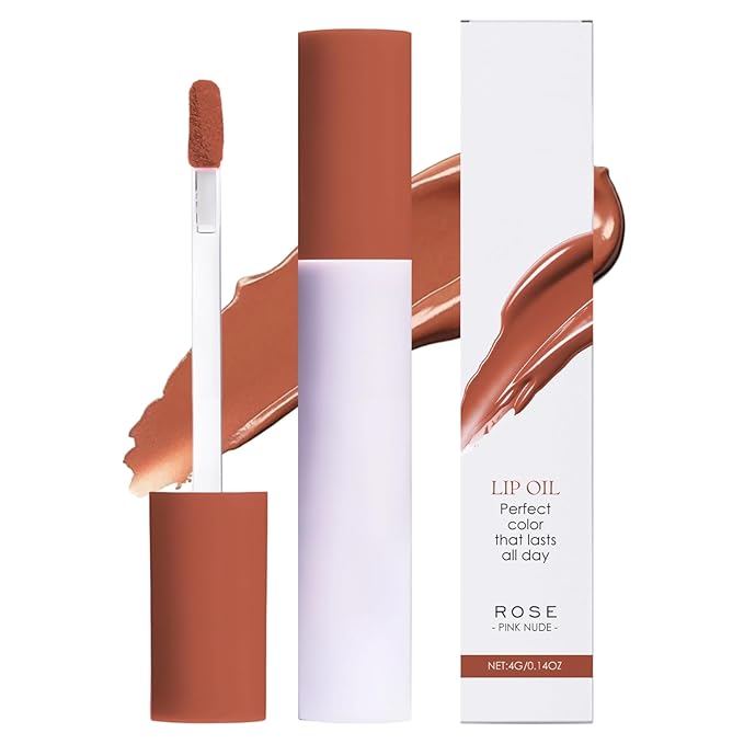 Lips Staining Lip Oil, 2025 Upgrade Lips Staining Long-Lasting Moisturizing Lip Oil Both an Oil and a Stain, Dynamic Finish Lip Tint Lips Oil Glossy Creamy Texture for Girl and Women (ROSE)