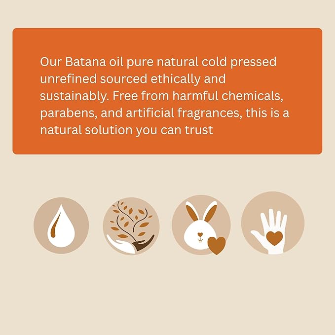 Best Natures Batana Oil for Hair Growth and Repair: Raw Batana Oil from Honduras - 100% Pure & Natural - For Thicker & Stronger Hair. Recognized by Dr. Sebi (1 fl oz)