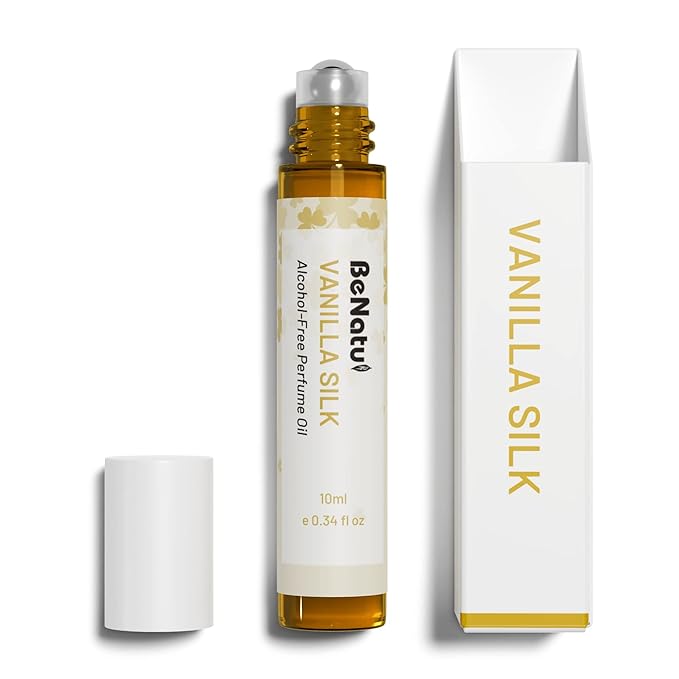 benatu Vanilla Perfume Oil Roll On for Women, Alcohol Free Eau de Parfum,Travel Size Essential Oil Body Fragrance, Long Lasting, Sweet Woody Scent, 10 ml