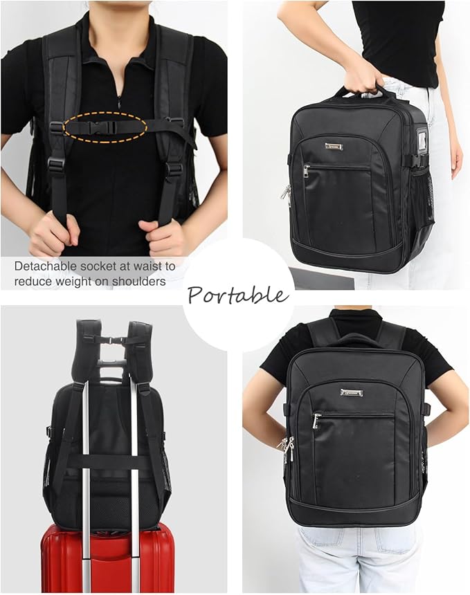 Makeup Backpack Professional Makeup Artist Bag Extra Large Cosmetic Bags with 8 Small Bags Double-Layer Travel Cosmetic Train Case Storage Organizer with Adjustable Divider