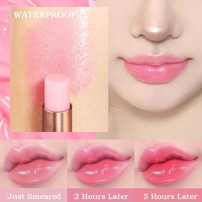 BINGBRUSH Peach Color Changing Lipstick,Moisturizer Long Lasting Lip Care Lip Balm Magic Lip Gloss Lip Tint Stain Gloss Set for Women (1pc Peach)