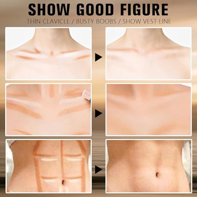 evpct Nuetral Nude & Beige Cream Contour Stick Face Body Makeup Dual Ended, no Transfer Waterproof 2 in 1 Cream Concealer Stick Contouring Makeup, Nose Contour Bronzer Sticks Face Highlighter Make up