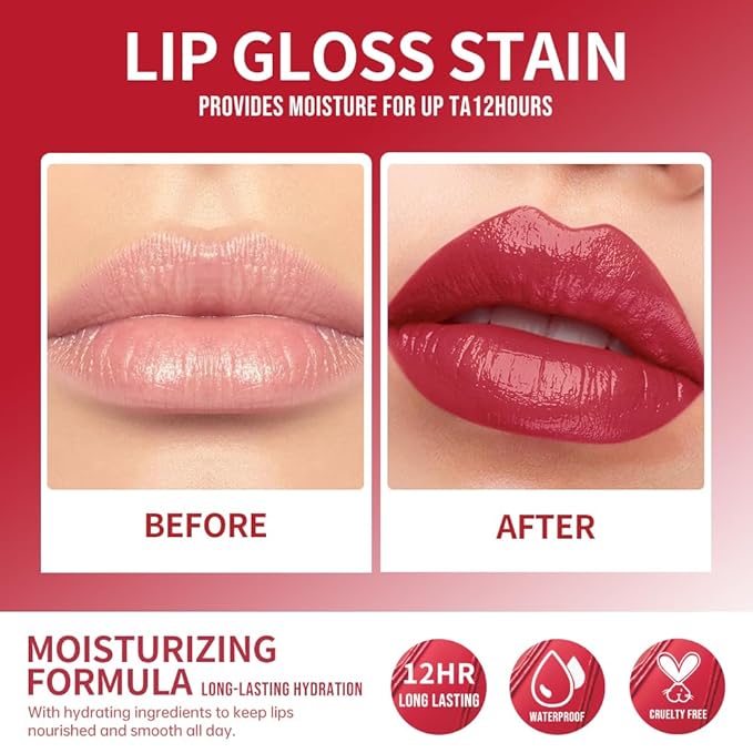 12 Colors Lip Gloss Set, High-Shine Waterproof Collection, Long Lasting Moisturizing Formula with Mirror Finish, Adult (11#, 1 Count (Pack of 1))
