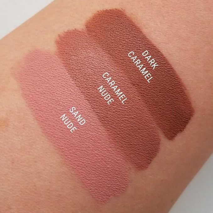 Aromi Matte Liquid Lipstick | Sand Beige Lip Shade, Tan, Long Lasting, Waterproof, Smudge + Transfer Proof, Gluten Free, Vegan Makeup (Caramel Nude)
