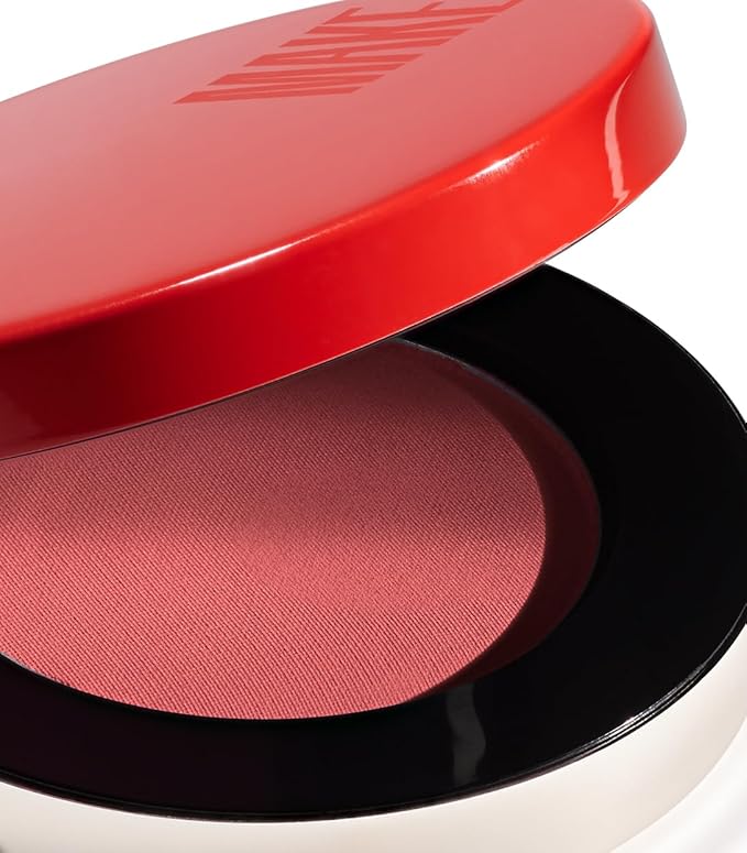 MAKE Beauty Skin Mimetic Microsuede Blush - Matte Powder Blush for Cheeks with Long Lasting Color - Non Comedogenic, Travel Size Makeup Single Palette. Shade - New Moon (Pink)