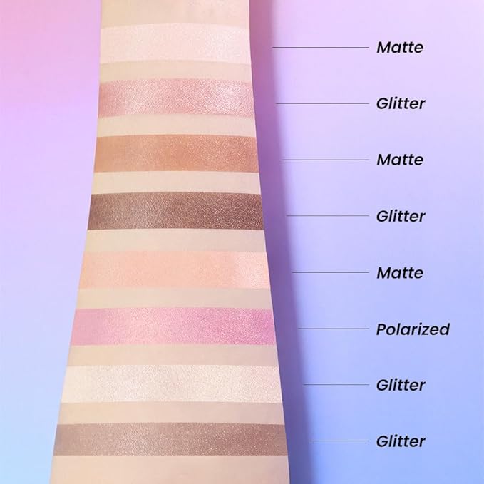 Kaely 8 Colors Cream Eyeshadow Contour Highlighter Palette Makeup, Nude Rose Pink Chocolate Coffee Beige Brown Matte Shimmer Glitter Highly Pigmented Eye Shadow Palette for Older Women Waterproof