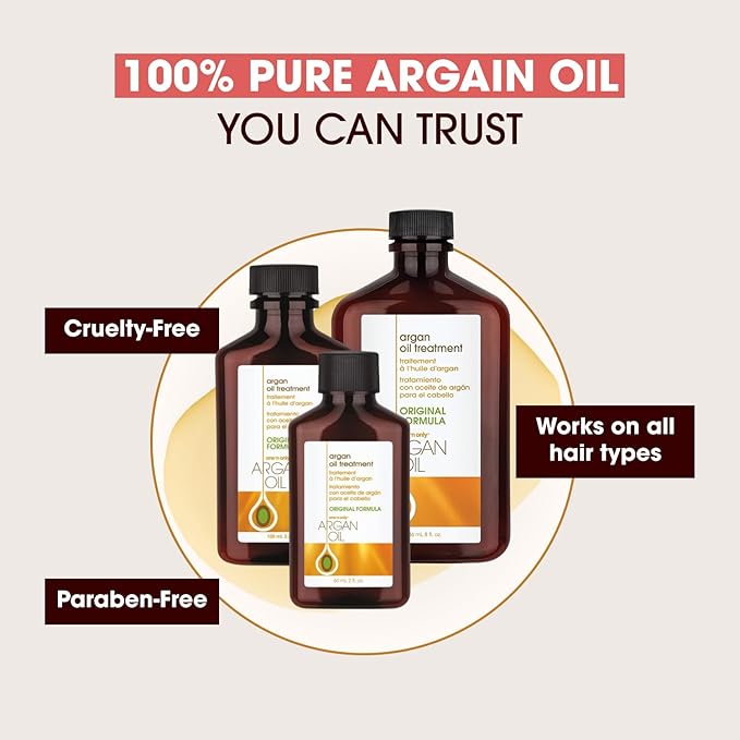 One n Only Argan Oil Hair Treatment - Lightweight & Hydrating Hair Oil for Natural, Wigs & Extensions - Shine Enhancing, Heat Protectant & Frizz Control (8 oz, 2pk)
