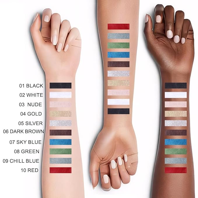 evpct 1Pcs Black Color Gel Glitter Eyeliner Pencils Set for Women Waterline Waterproof Smudge Proof lapiz de ojos delineador de ojos contra el agua Eye Liner Makeup,01# Black
