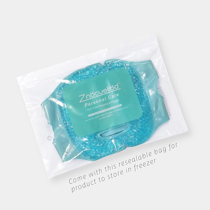 ZNÖCUETÖD Cold Face Eye Mask Ice Pack Reduce Facial Puff, Dark Circles, Gel Beads Hot Heat Cold Compress Pack, Face SPA for Woman Sleeping, Pressure, Headaches, Skin Care, Post Laser Care[Blue]