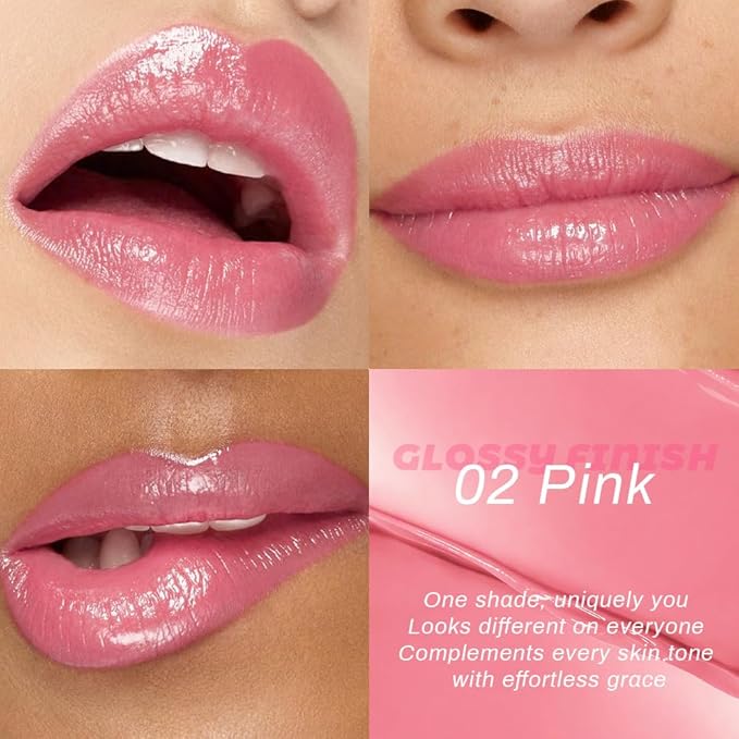 Honey Lipstick Tinted Lip Balm - Shine Moisturizing Lipstick for Women, Natural Nourishing Hydrating Lip Color Gloss Stain for Dry Lips, Tint Sheer Lightweight Makeup, Vegan - 2Pc Black & Pink