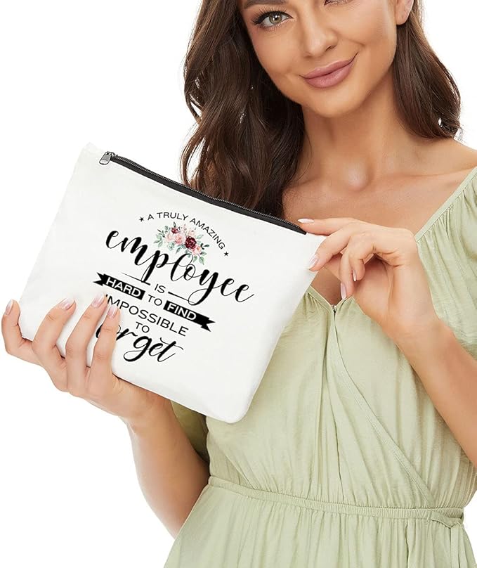 Employee Appreciation Gifts, Employee Gifts, Employee Birthday Christmas New Job Promotion Gifts, Thank You Gifts, Retirement Gifts for Employee, Coworker- Amazing Employee is Hard to Find Makeup Bag