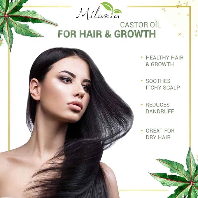 Organic Castor Oil-100% Pure Cold-Pressed Beauty & Skincare Serum-Eyelash & Eyebrow Hair Growth Enhancer-Natural Conditioner