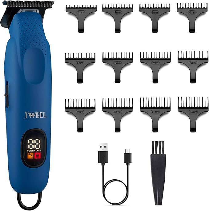 Professional Beard Trimmer for Men - Electric Hair Clippers, Zero Gapped T-Blade Edgers, Cordless Rechargeable Mustache Trimmer Grooming Kit for Body
