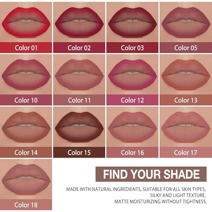 evpct Plum Rose Gradient Matte Lipstick Lip Liner Crayon Combo Pencil Set for Women Long Lasting Waterproof, Rose Purple Matte Cream Lip Liner and Lipstick Combo Makeup, Flawless Gradual Ombre Effect