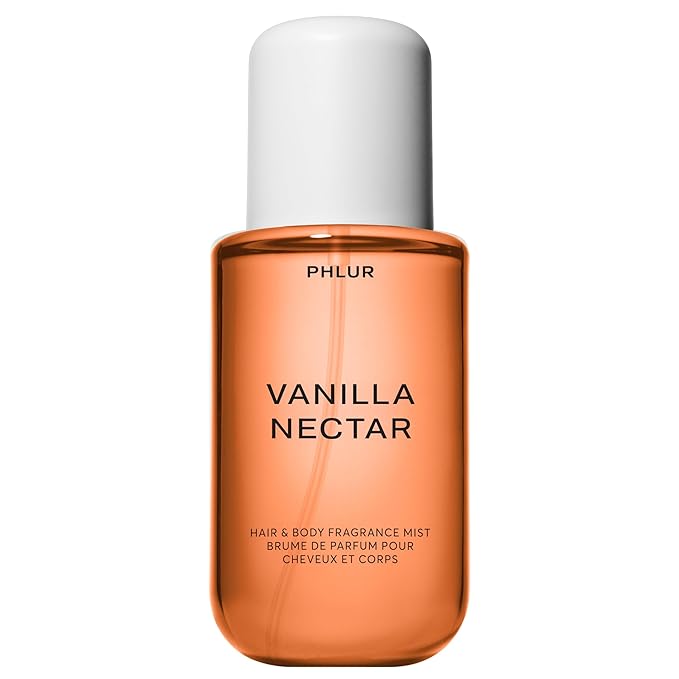 PHLUR Vanilla Nectar Body Mist - Hair & Body Fragrance Mist - Whipped Vanilla Body Spray with Papaya Nectar, Peach Blossom, Coconut Orchid, Apricot & Honeyed Amber (8 fl oz)