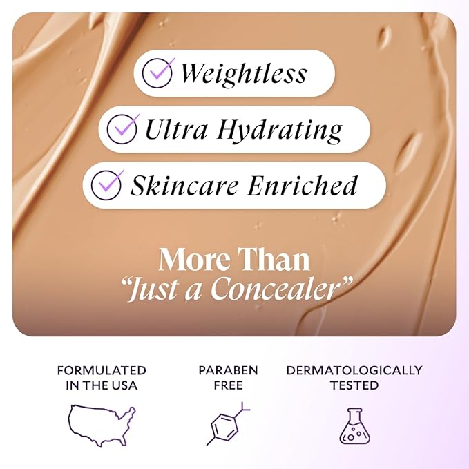 Fièra Luxury Concealer & Foundation with Anti-Aging Ingredients - Full Coverage for Dark Circles, Wrinkles, Fine Lines, and Spots, All-Day Wear For Mature Skin - Neutral Beige, 0.5 FL. OZ. / 15 ML