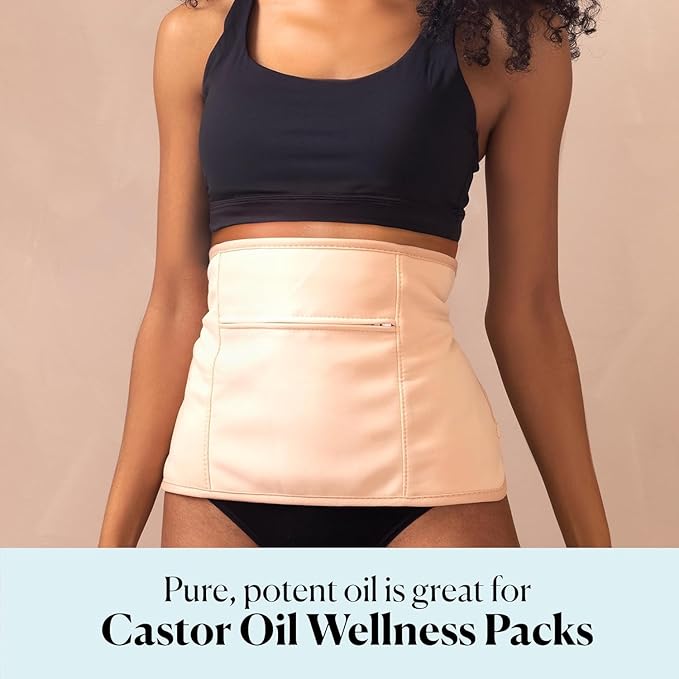Pure Organic Cold Pressed Castor Oil, Natural Hair, Skin, Nails Treatment, Hexane Free, Amber Glass Bottle, 8 Fl Oz