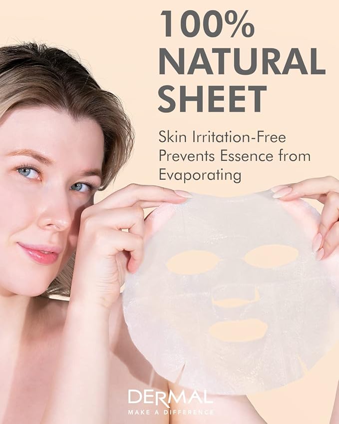 DERMAL 24 Combo Pack Made in Korea Facial Mask – 20+ Years of K-Beauty Experience, Premium Quality Korean Sheet Masks for Daily Skincare Routine