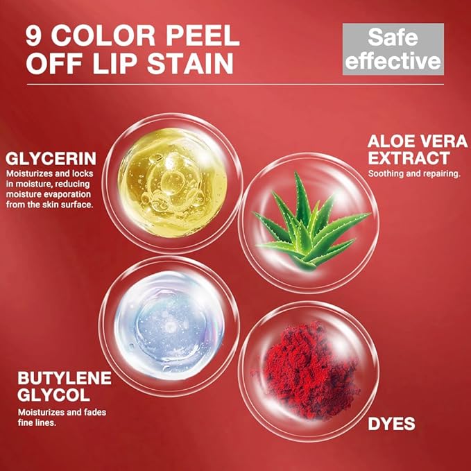 evpct Lip Tains Peel off, Peel off Lip Liner Tattoo Lip Stain Tint Gloss Marker Makeup, Long Lasting Waterproof 24 Hours Matte Finish Transfer-proof Pigmented Color Stay Lipsticks, 135 Deep Green