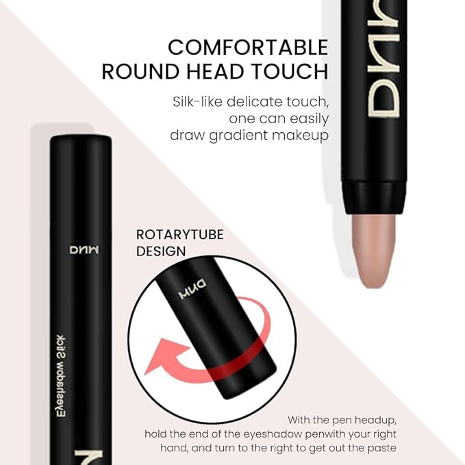 evpct 2Pcs Cream Eye Shadow Brightener Sticks Set for Eyes, Caramel Matte Pencil Eye shadow Applicator Stick Pen Palette Makeup Waterproof sombras en crema para ojos 30+30