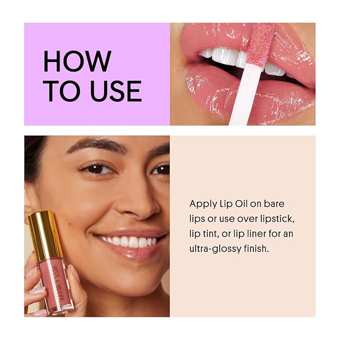 Winky Lux Peach Whisper Barely There Sheer Tinted Lip Oil - Hydrating Lip Gloss Tint, Peachy Pink Glossy Lip Balm, Juicy Non Sticky Long Lasting Formula, Infused with Jojoba Oil & Soft Vanilla Scent