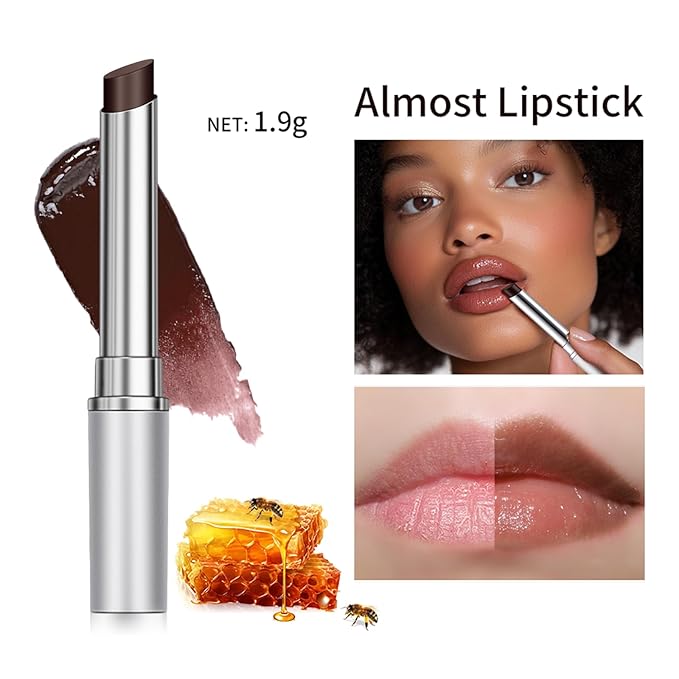 WEEMAY Honey Noir Lipstick, Deep Moisturizing Black Cherry Tint Lip Balm, Nourishing Honey Noir Lipgloss, Black Lip Gloss, Hydrating Lipgloss for All Skin Tones