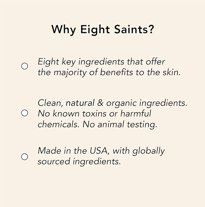 Eight Saints Bright Side Cream Facial Cleanser, Moisturizing Non-Foaming Daily Face Wash, Natural and Organic, Gentle and Effective Facial Cleanser, Makeup Remover, Nourishing and Hydrating, 2oz