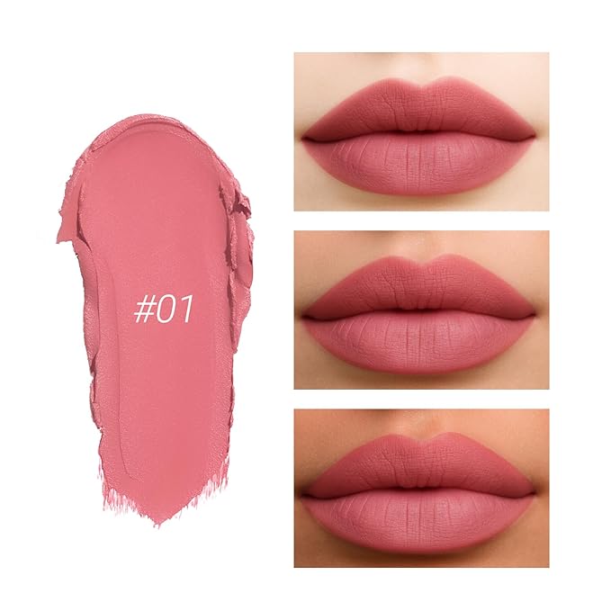 Erinde Matte Lipstick Lip Liner Crayon for Women, 24 Hour Lipstick Lip Liner Pencil, Neutral Lip Stick Lipliner Waterproof Long Lasting Smudge Proof, Vegan & Cruelty-Free, 01 Rose Pink