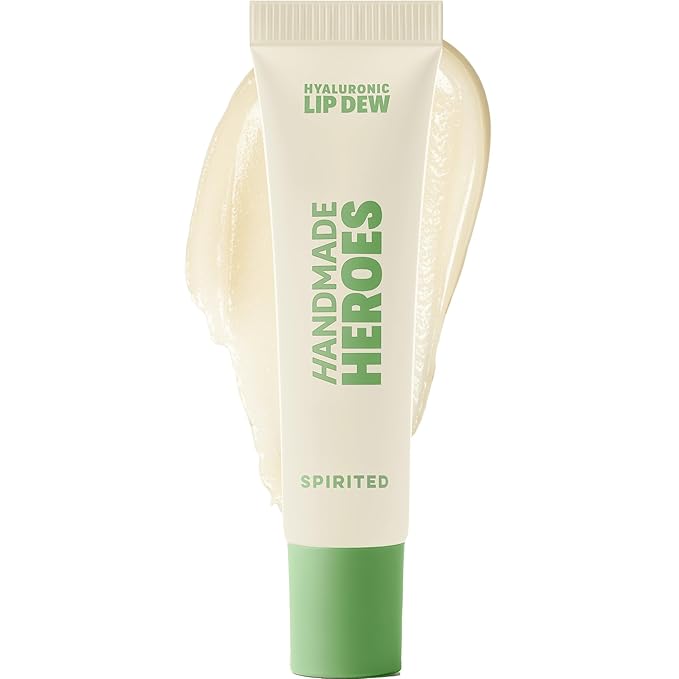 Handmade Heroes 100% Natural Vegan Tinted Lip Gloss with Hyaluronic Acid - Lightweight Moisturizing Soft Lipstick for Dry Lips - Spirited (Colorless)