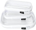 3 Pack Clear Hard Shell Zipper Case - Clear Waterproof Cosmetic Bag with Zipper, Kid's Toy Storage Organizer Bins, Charging Cables, creative journaling, painting brushes, Threads,Sketch Supplies