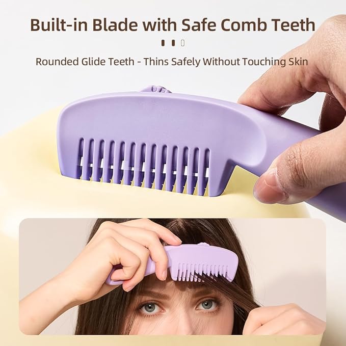 Hair Razor Comb, Hair Thining Trimmer, Homeuse Cutting and Styling Comb (White)