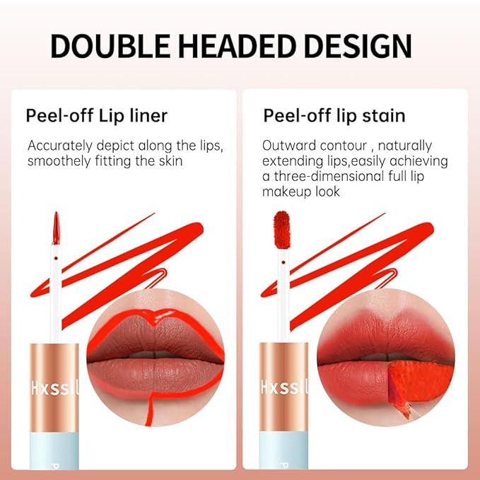 Matte Lip Liner Peel Off Lip Stain, Long Lasting Peel Off Lip Liner Stain, Peel-off Lip Gloss For All Skin Types, Transfer-proof Highly Pigmented Color Waterproof, (06#, Pack of 1)
