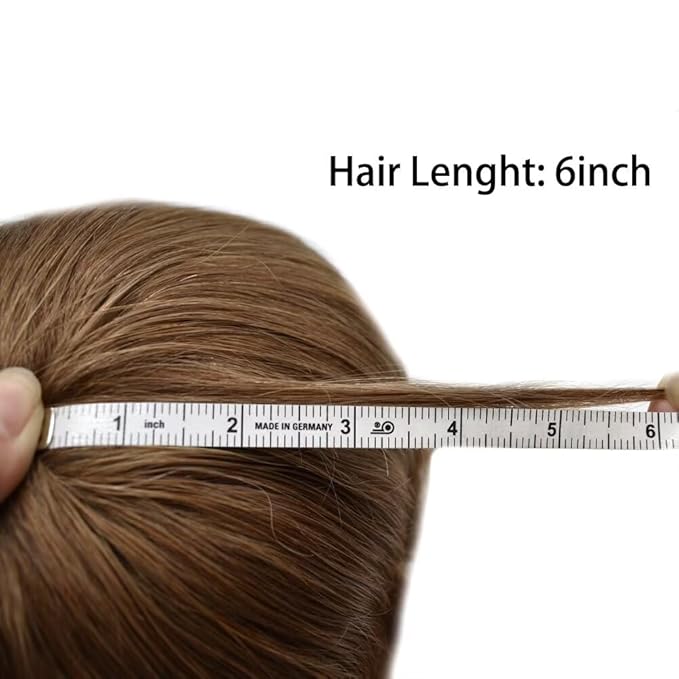FACE MIRACLE Toupee for Men Lace Center Mens Toupee Hairpiece for Man Human Hair Replacement System Lace Center with Poly around Hair Units Mens Wig Hair Prosthesis 6"X8" #18 Medium Blonde