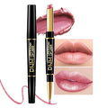 Kaely 2-in-1 Natural Pink Metallic Shine Shimmer Lip Liner & Lipstick Combo Set Kit for Women, Lightweight Hydrating Formula High Impact Full Coverage Lipstick and Lip Liner Makeup Gloss 20