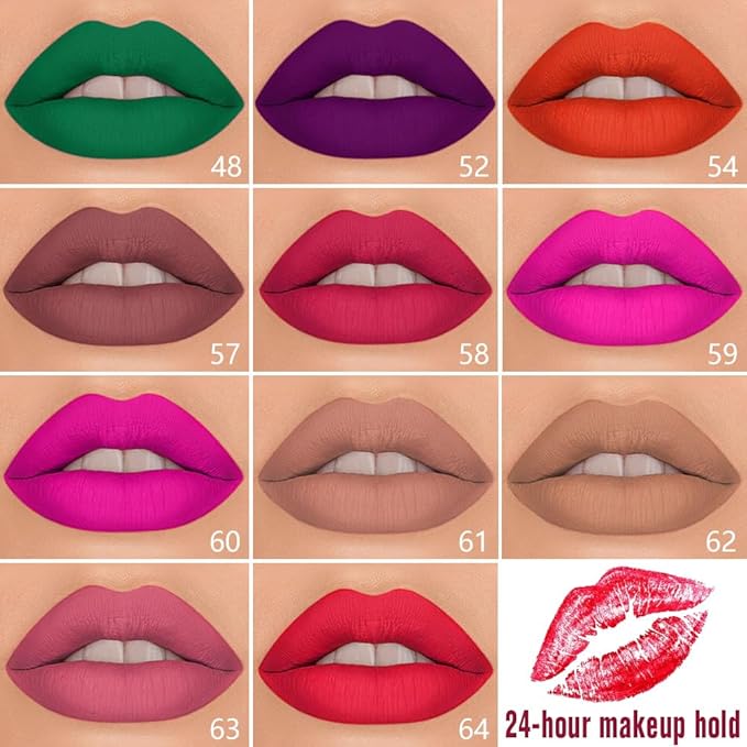 1Pcs 2 in 1 Red Brown Matte Lip Liner and Liquid Lipstick Stain Makeup Set for women, Red Brown Long Lasting Smudge Proof Lip Tint Matte Finish Lip Gloss for All-Day Color Hold Easy to Use 57#